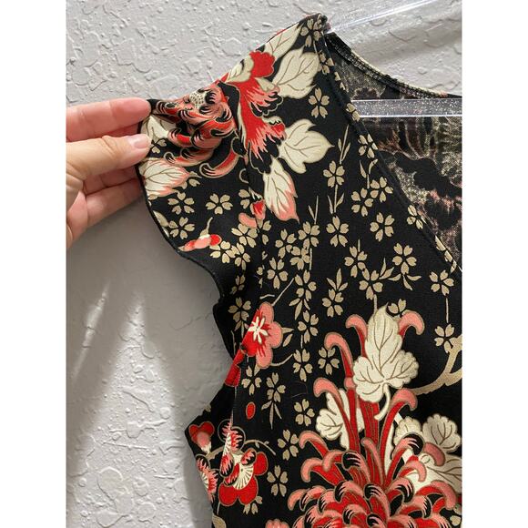 BSBG Vintage Y2K Midi Floral Dress Holiday Romantic Fairy Sz L - Picture 2 of 8